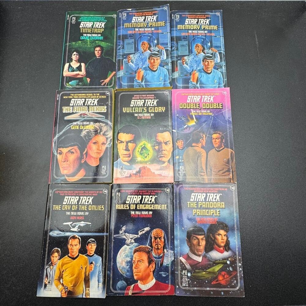 Lot of 9 Star Trek Pocket Books Numbered Series #40-#49 Vintage Paperbacks
